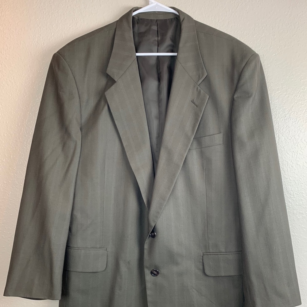 Moda Prima Olive Pinstripe Blazer 44R